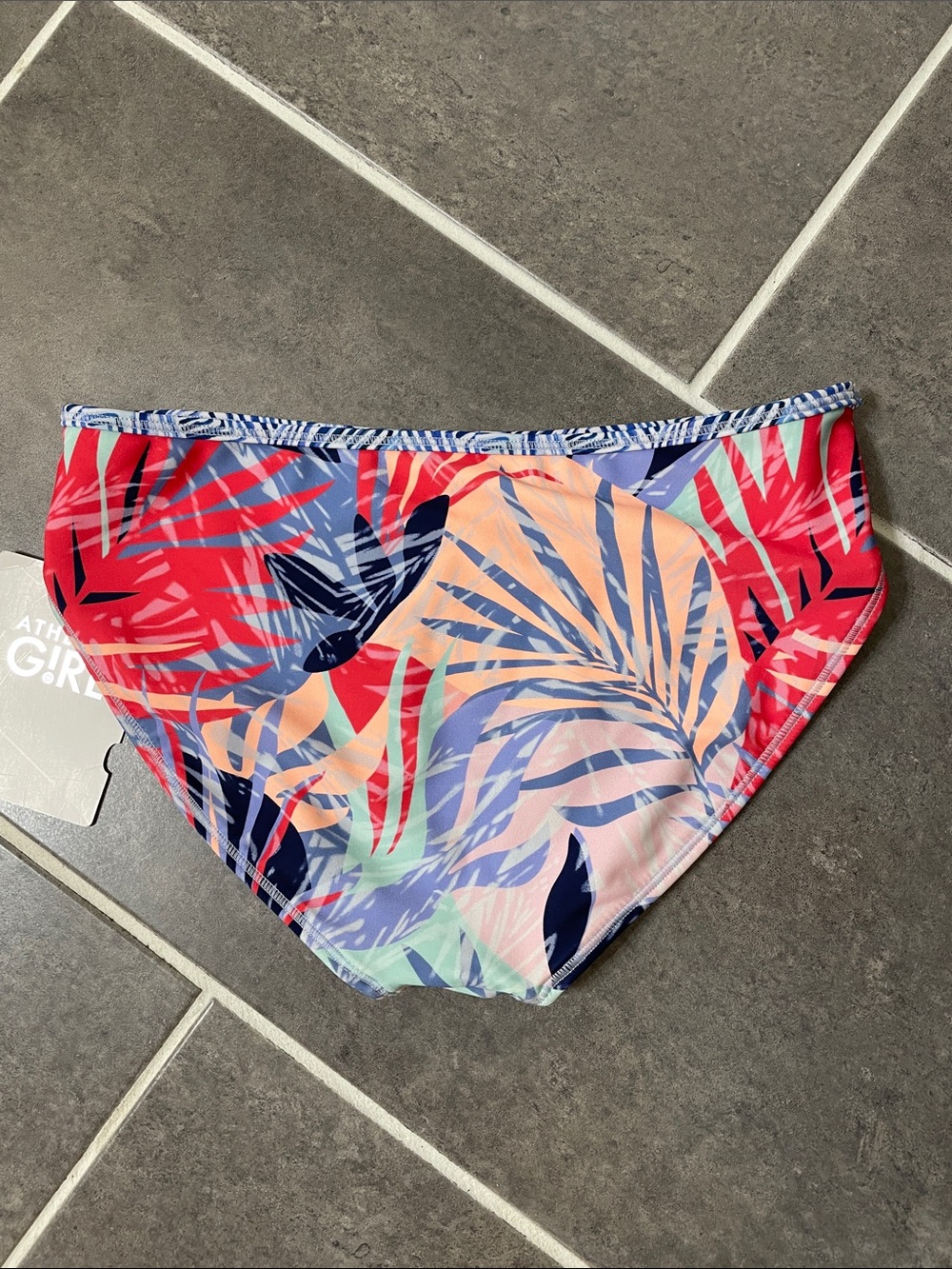 Athleta Girl Reversible Palm Oasis Bikini Swim Bottoms size XL/14 - Picture 3 of 7